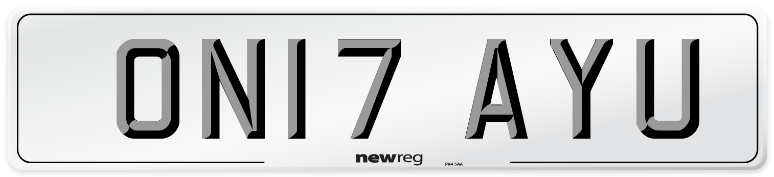 ON17 AYU Number Plate from New Reg